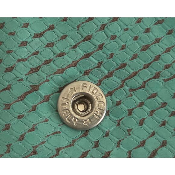 PUMA One World Travel Wallet Passport Holder Faux Snake Teal - Picture 9 of 10